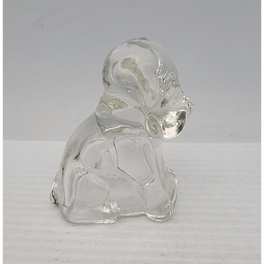 Vintage 1940's Clear Depression Federal‎ Glass Mopey Puppy Dog